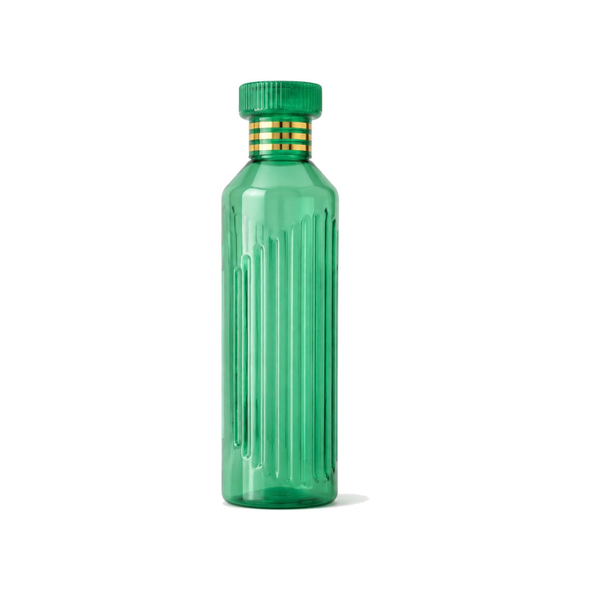 Green Ribbed Slim Water Bottle