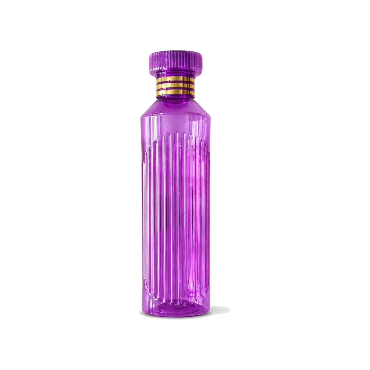 Purple Ribbed Slim Water Bottle