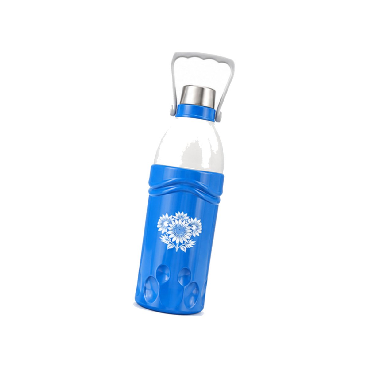 Blue Floral Carry Handle Water Bottle - Image 2