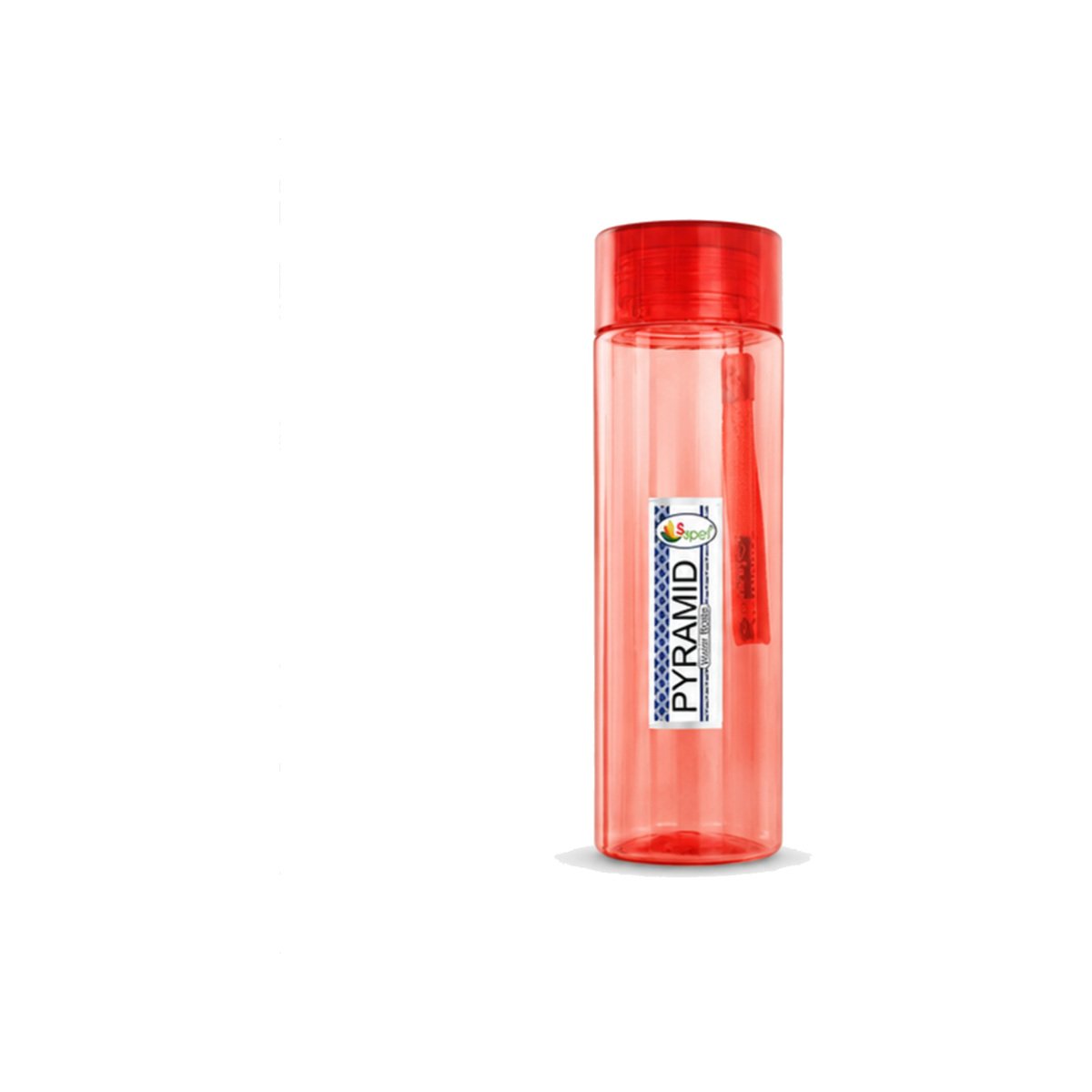 Red Transparent Slim Water Bottle