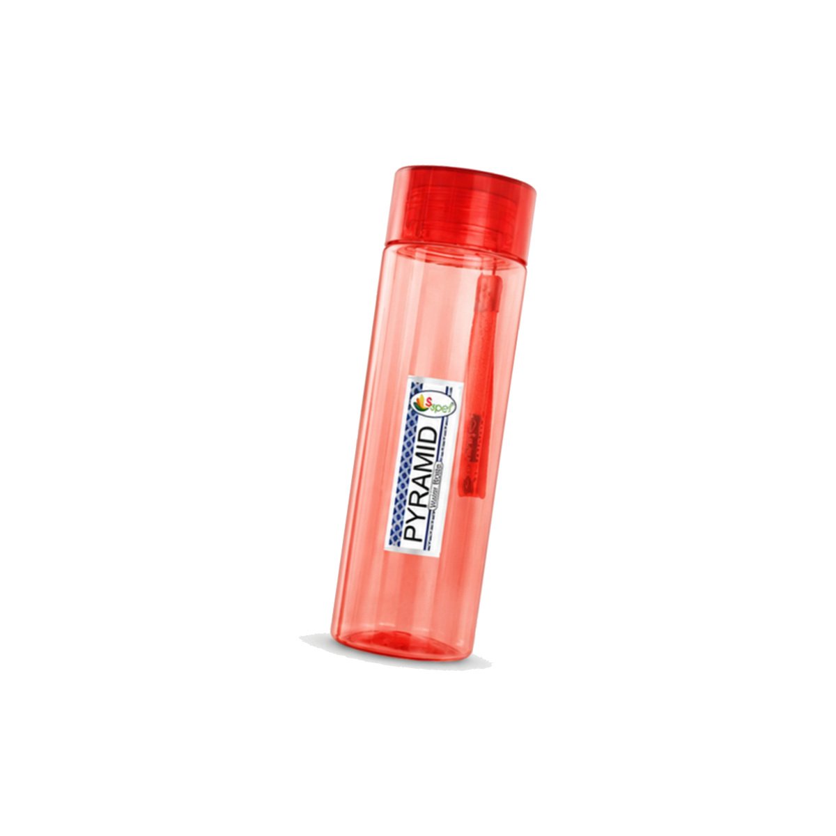 Red Transparent Slim Water Bottle - Image 2