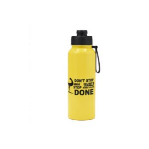 Yellow Motivational Sports Water Bottle
