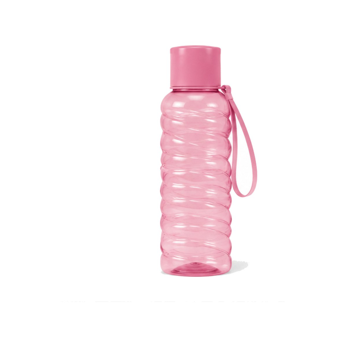 Pink Textured Water Bottle with Strap