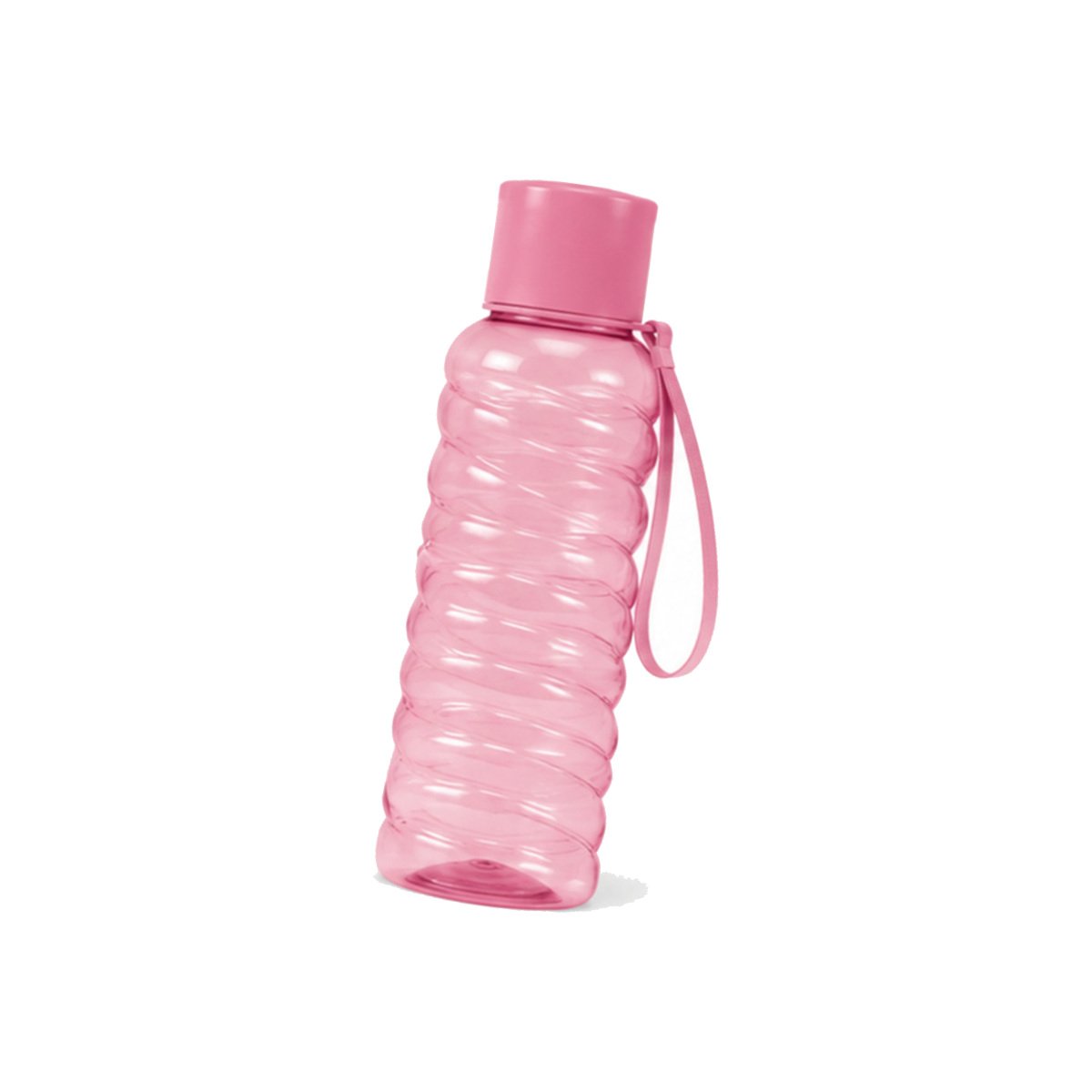 Pink Textured Water Bottle with Strap - Image 2