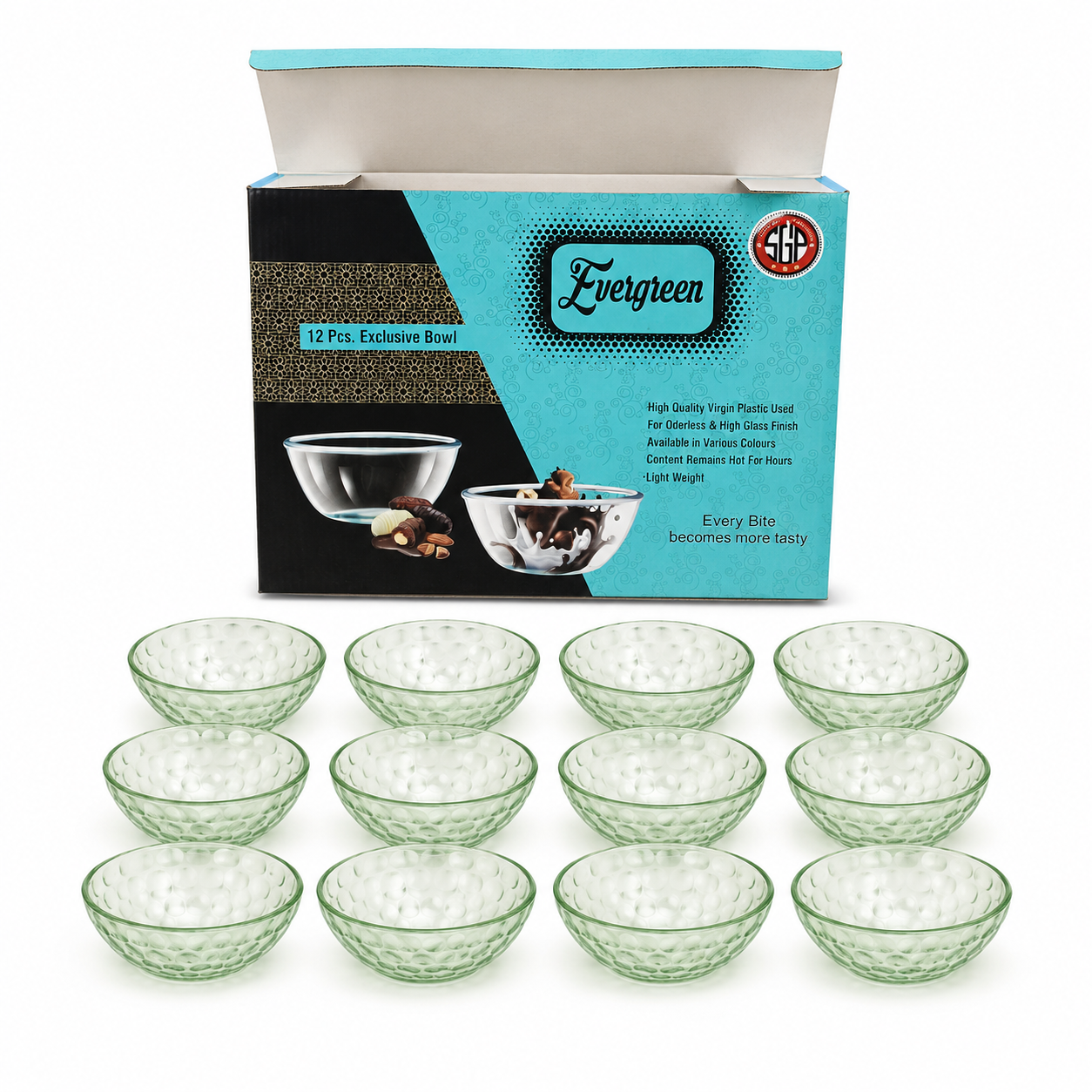 Evergreen 12-Piece Textured Bowl Set - Image 4