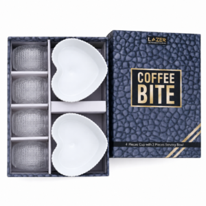 LAZER Coffee Bite 6-Piece Cup & Heart Bowl Set
