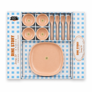 Home Shine Dine Story 9-Piece Peach Serving Set