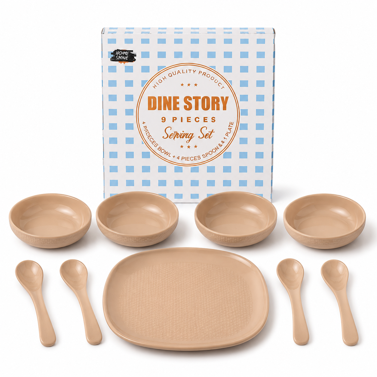 Home Shine Dine Story 9-Piece Peach Serving Set - Image 2