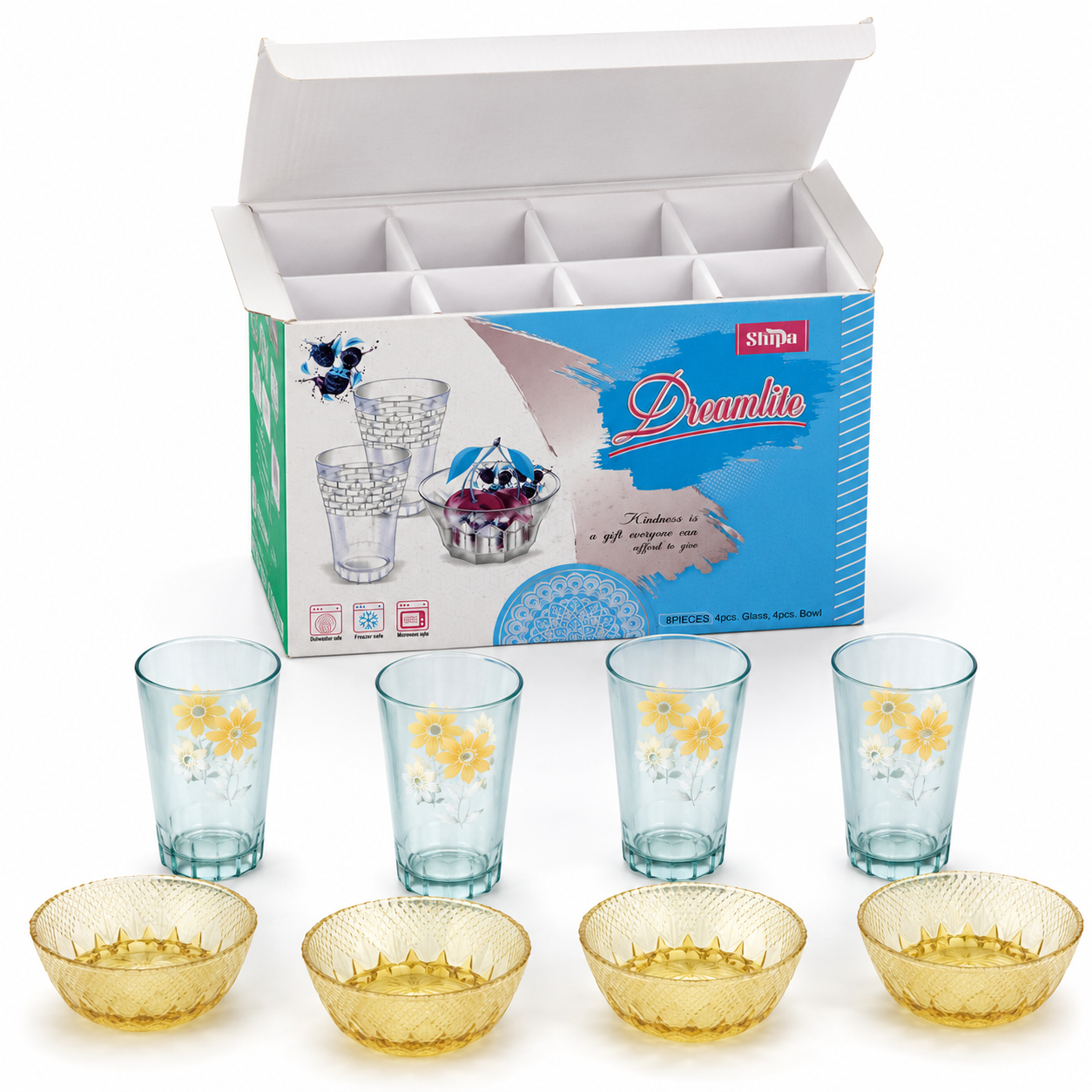 Shipa Dreamlite 8-Piece Glass & Bowl Set - Image 4