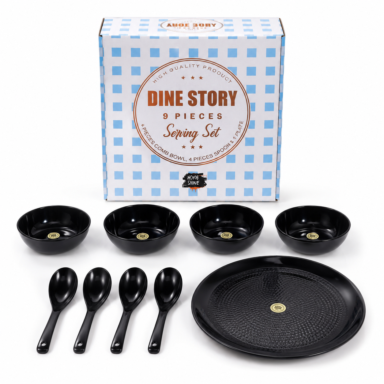 Home Shine Dine Story 9-Piece Black Serving Set - Image 3