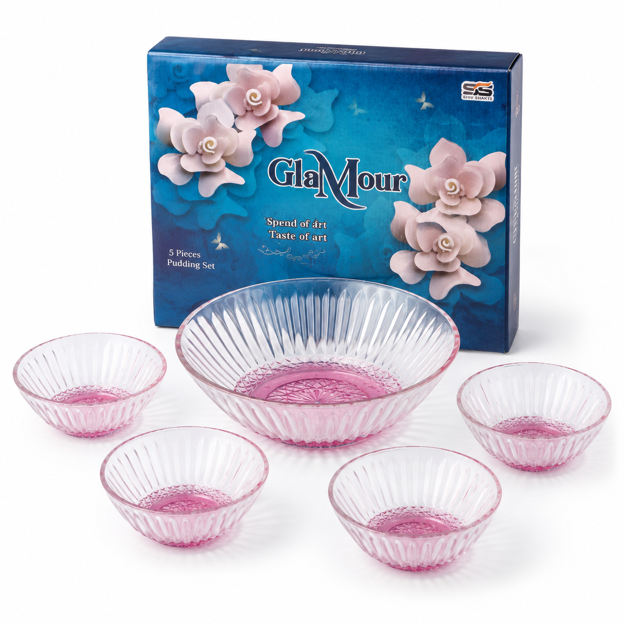 GlaMour 5-Piece Pink Pudding Set - Image 3
