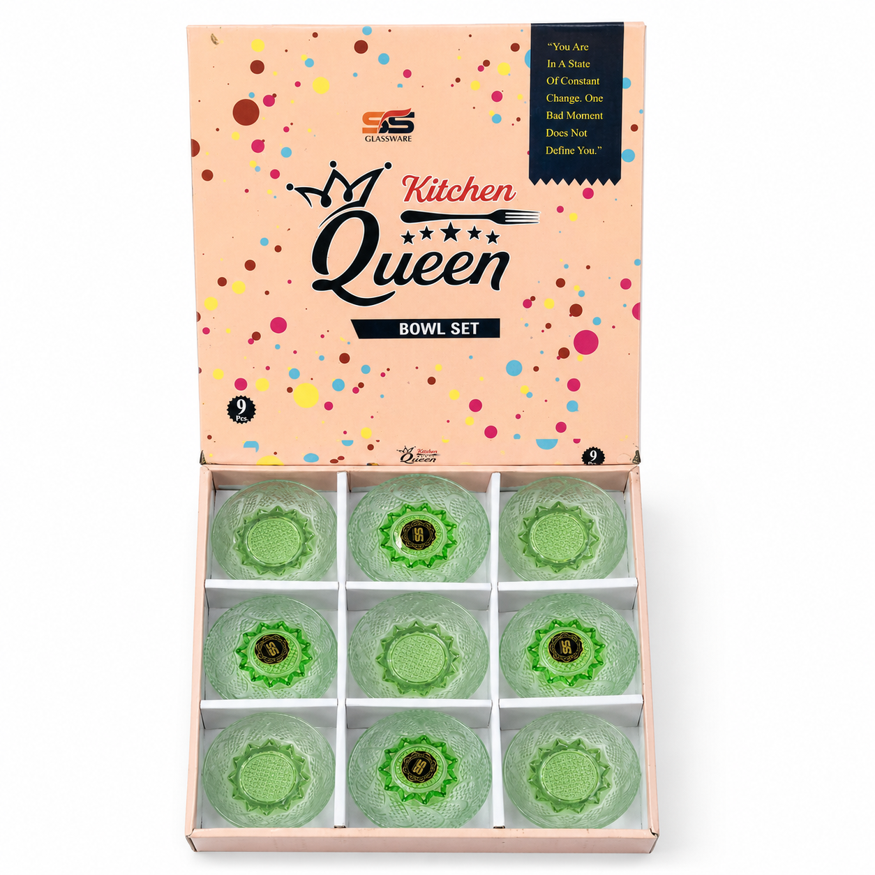 SS Glassware Kitchen Queen 9-Piece Bowl Set