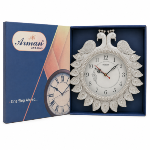 Arman White Floral Decorative Wall Clock Gift