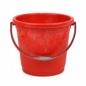 Red Household Bucket with Carry Handle
