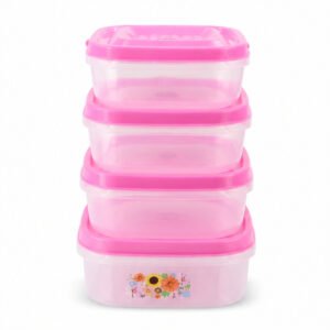 Pink Rectangular Storage Container Set of 3