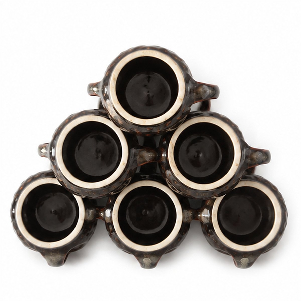 Black Marble Print Ceramic Mug Set of 6 - Image 4