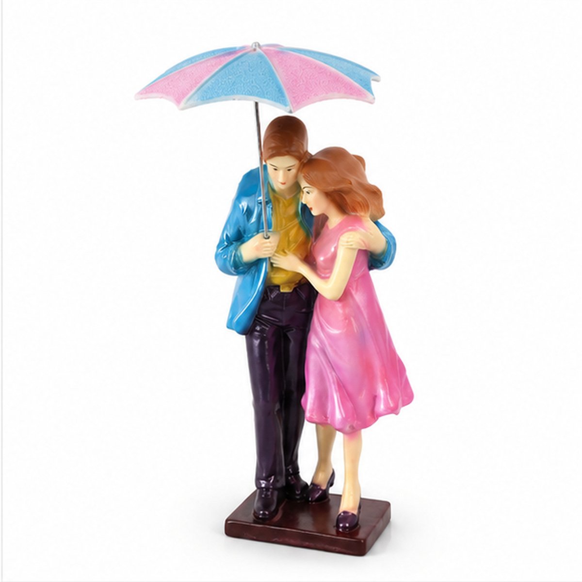 Colourful Romantic Couple Under Umbrella Showpiece - Image 2