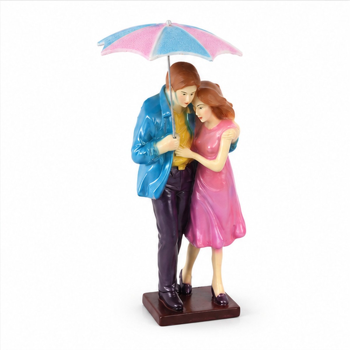 Colourful Romantic Couple Under Umbrella Showpiece - Image 3