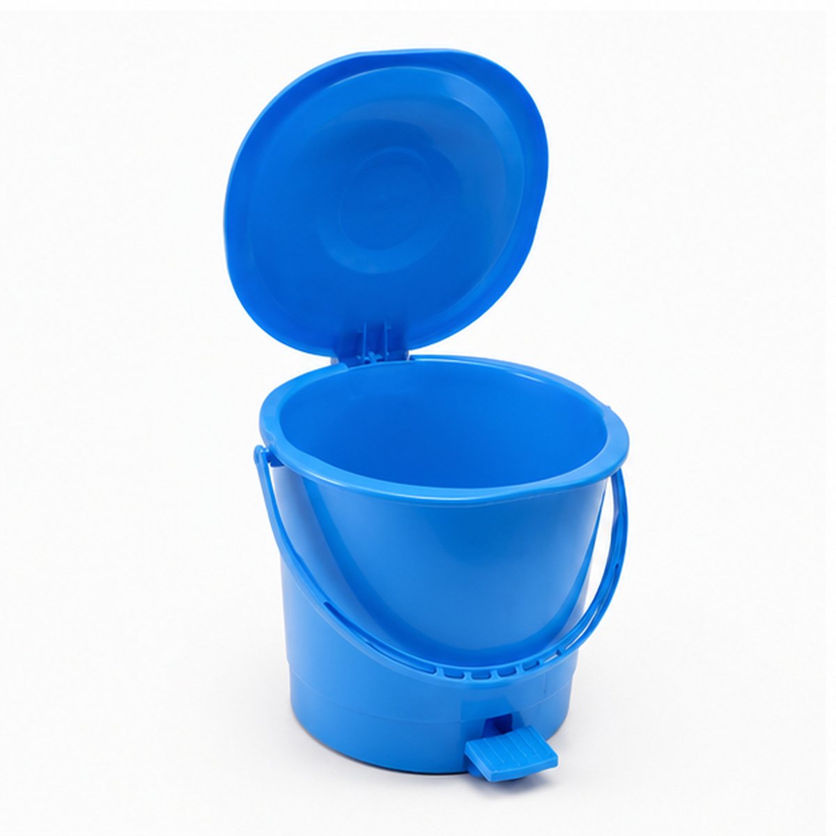 Blue Plastic Pedal Dustbin with Lid - Image 3