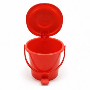Red Plastic Pedal Dustbin with Lid