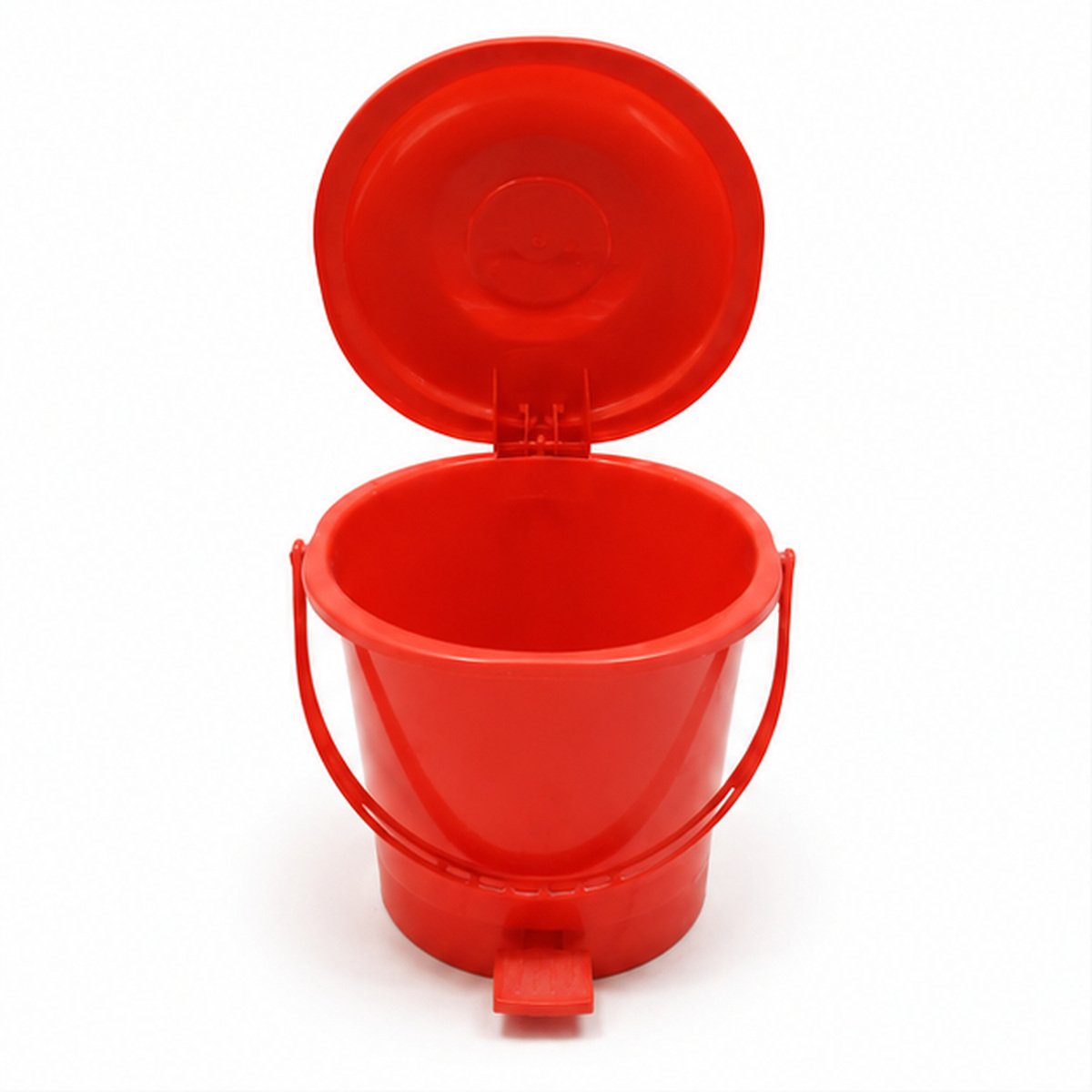 Red Plastic Pedal Dustbin with Lid