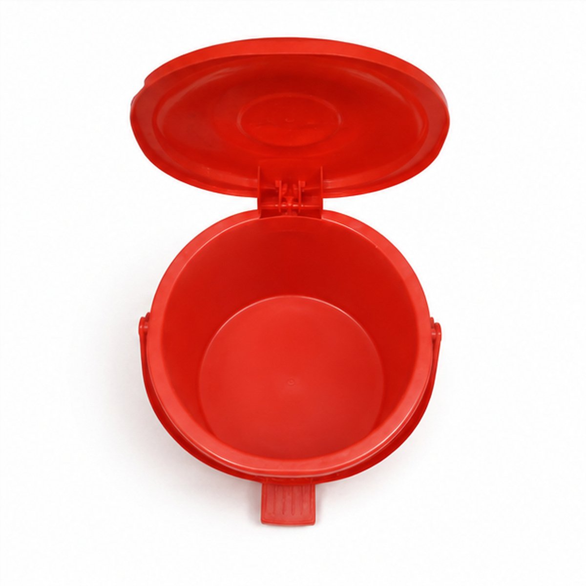 Red Plastic Pedal Dustbin with Lid - Image 4