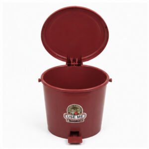 Brown Plastic Pedal Dustbin with Lid