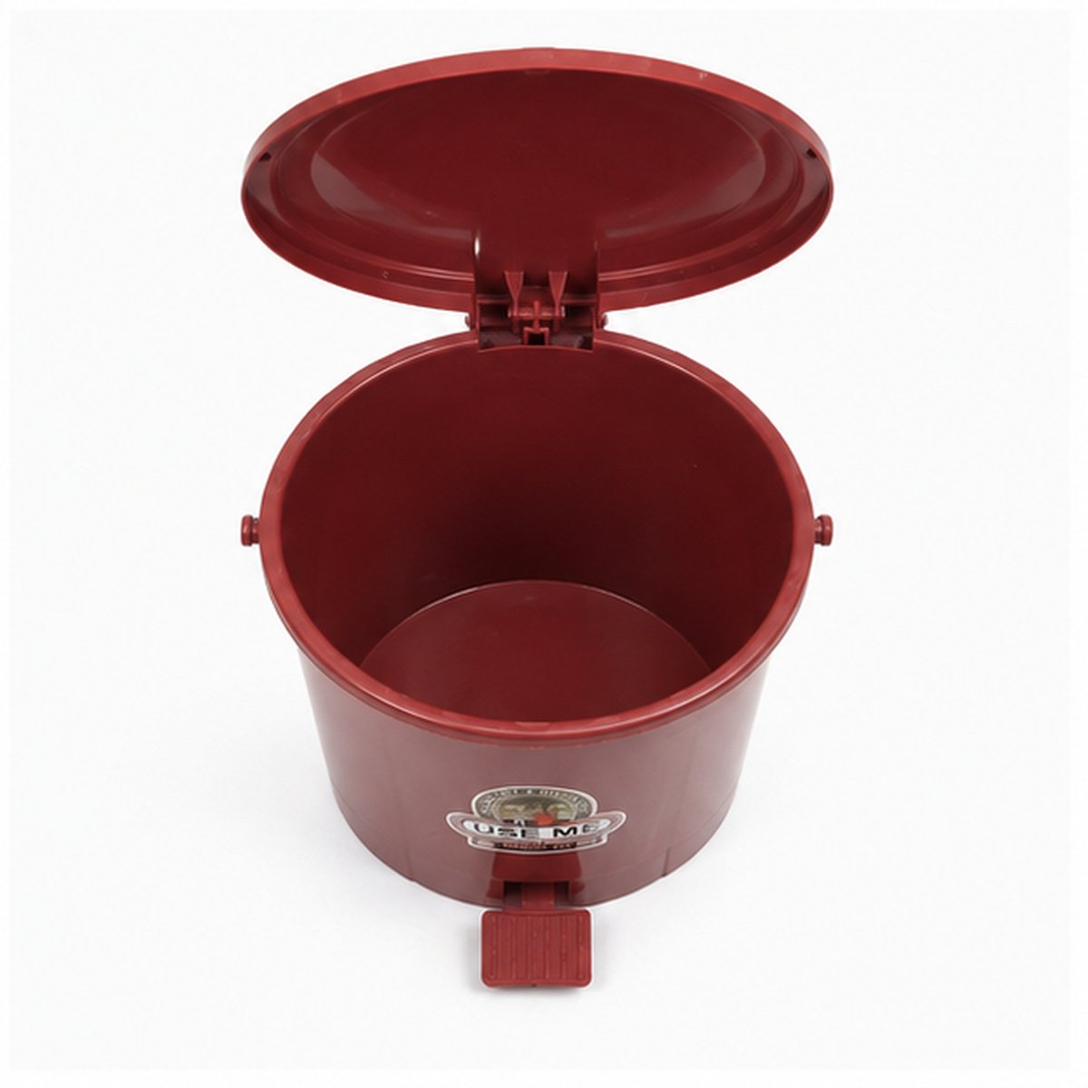 Brown Plastic Pedal Dustbin with Lid - Image 4