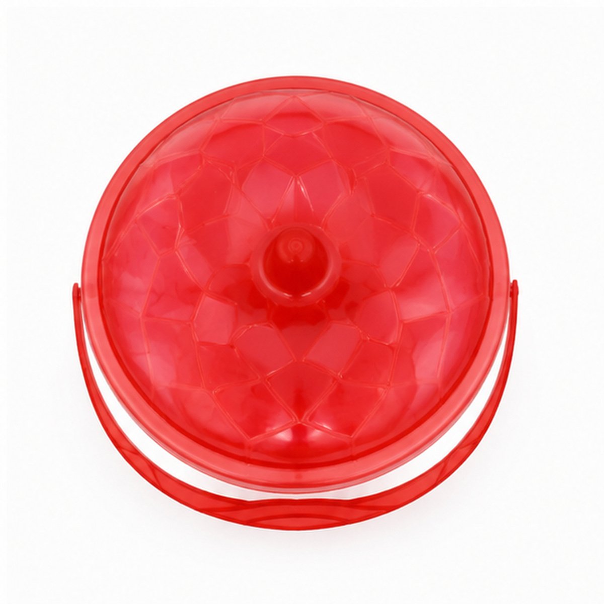 Red Plastic Bucket with Lid and Handle - Image 4