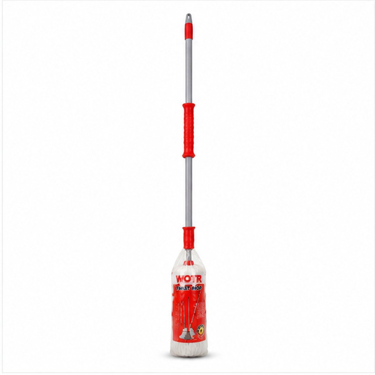 Red Microfiber Floor Mop with Telescopic Handle - Image 3