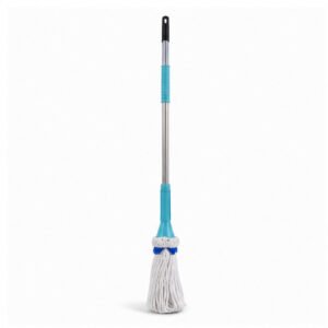 Blue Microfiber Floor Mop with Long Handle