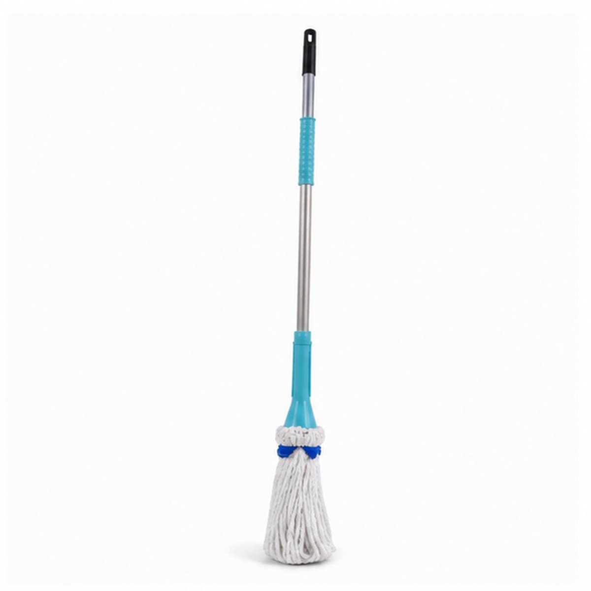 Blue Microfiber Floor Mop with Long Handle - Image 2