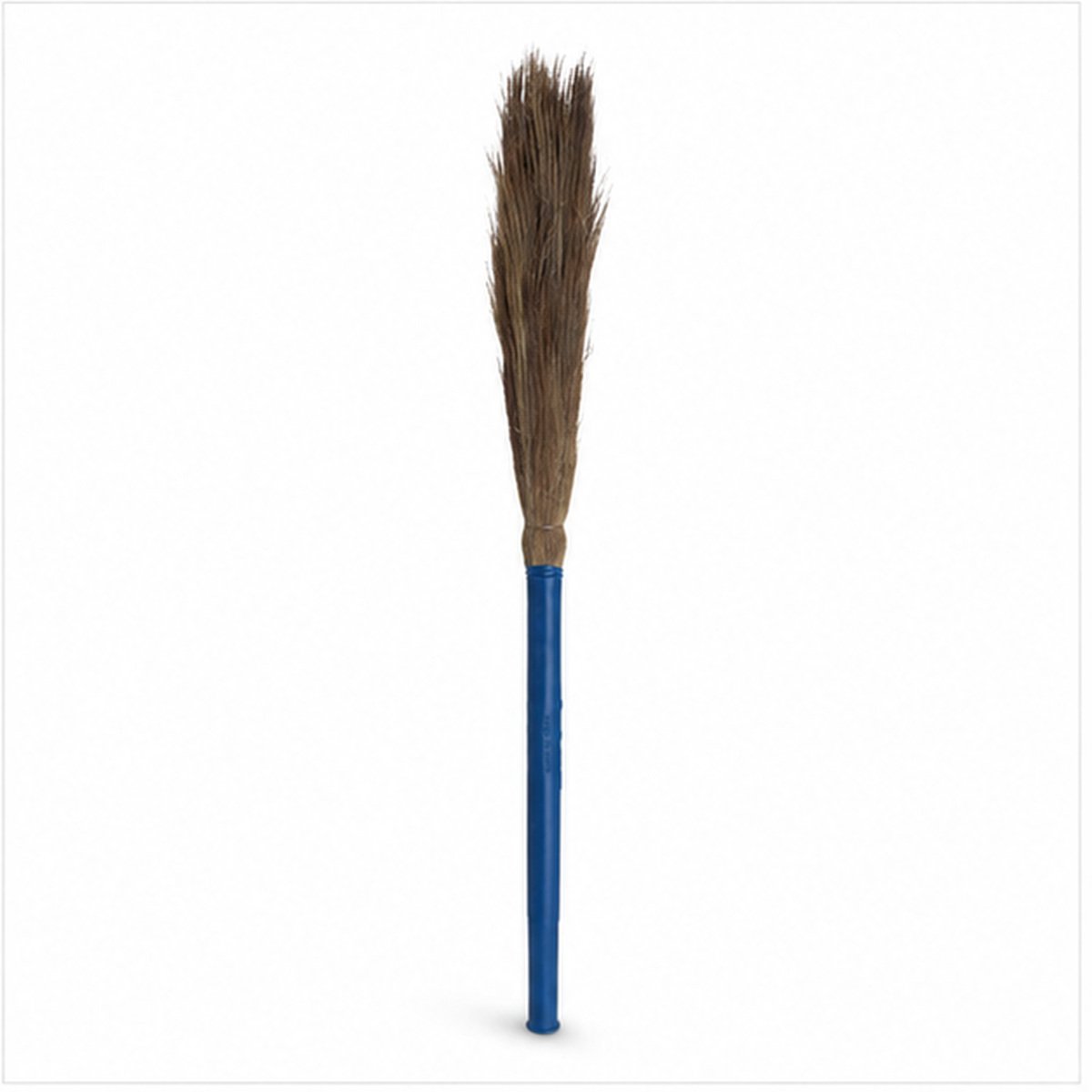 Natural Grass Broom with Blue Handle