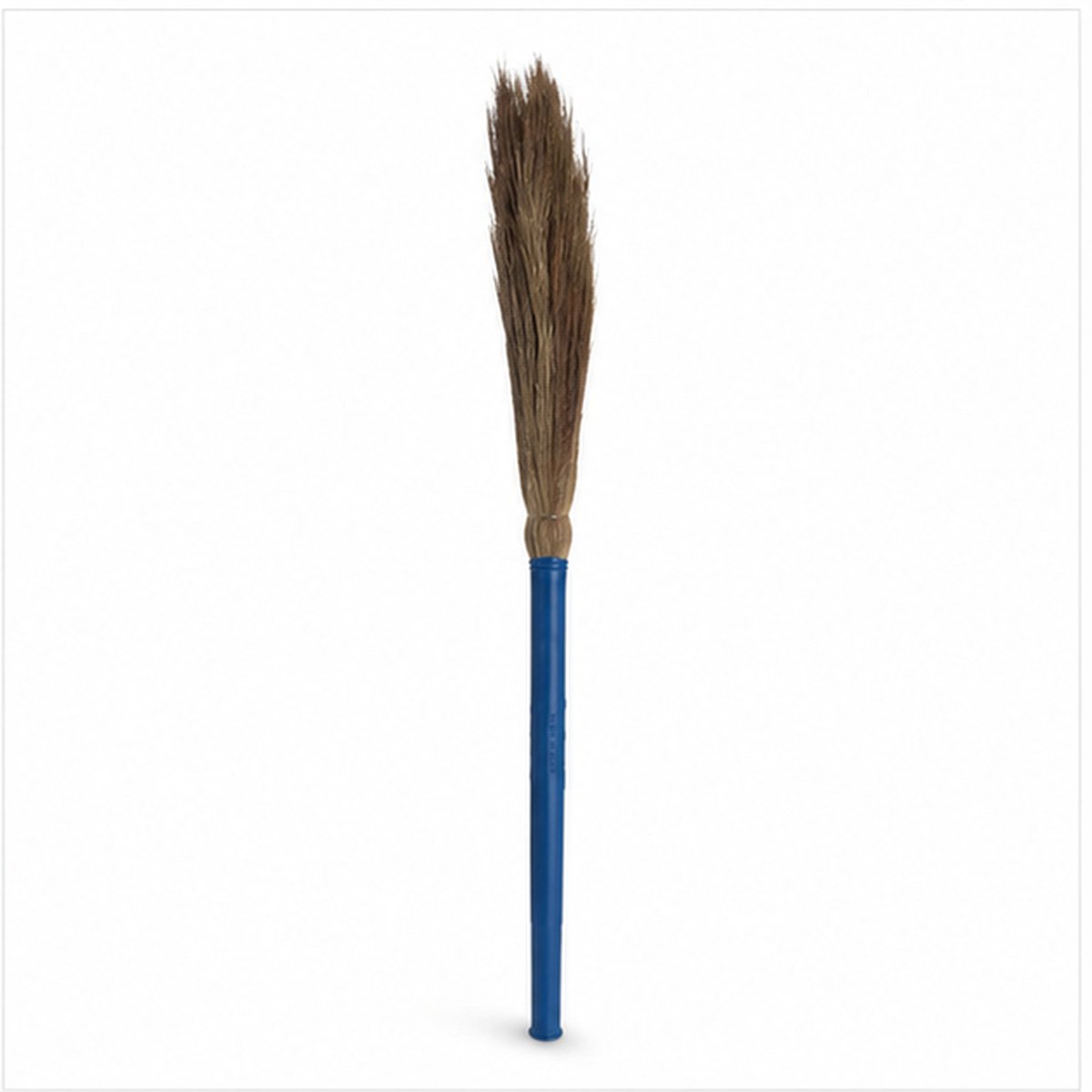 Natural Grass Broom with Blue Handle - Image 3