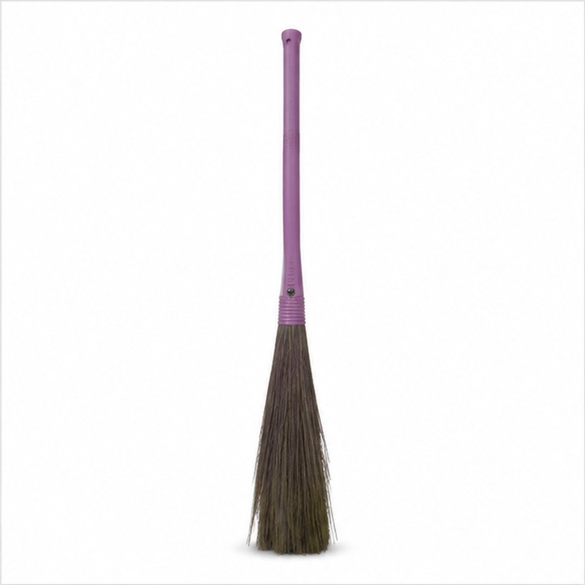 Traditional Grass Broom with Purple Handle