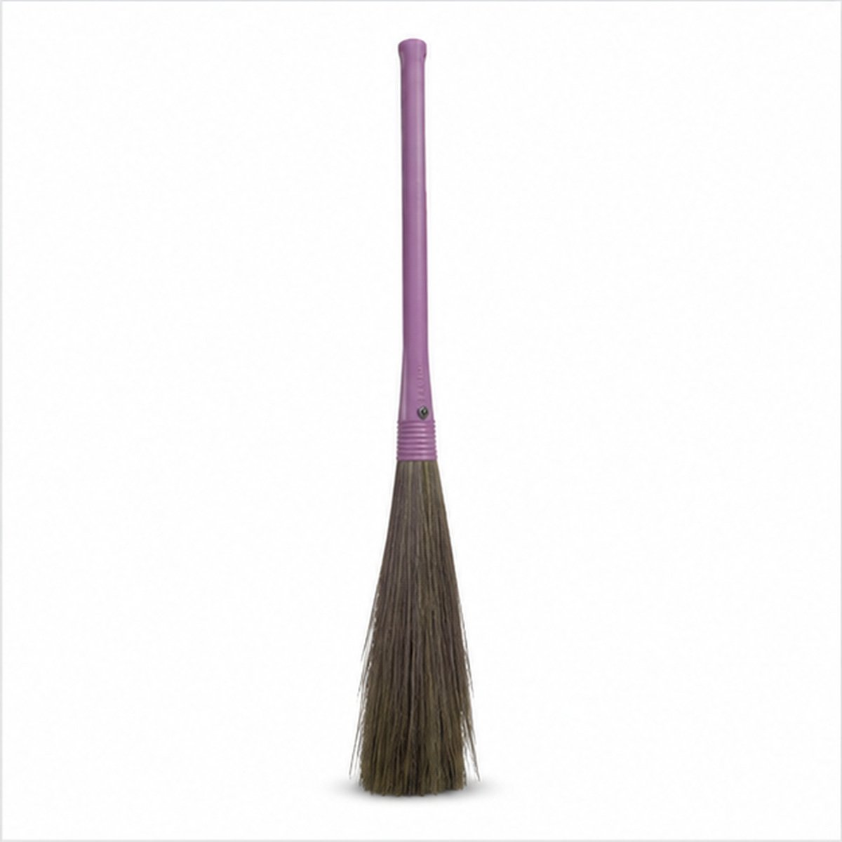 Traditional Grass Broom with Purple Handle - Image 3