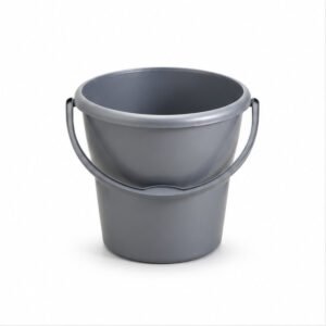 Grey Plastic Bucket with Handle
