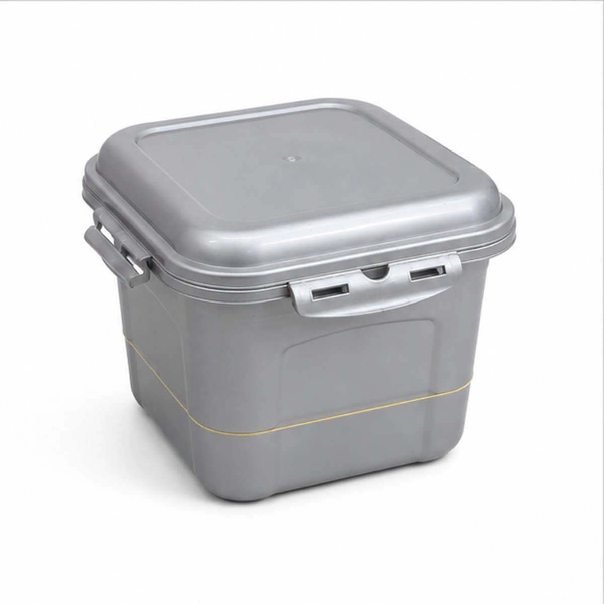 Grey Plastic Pedal Dustbin with Lid - Image 3