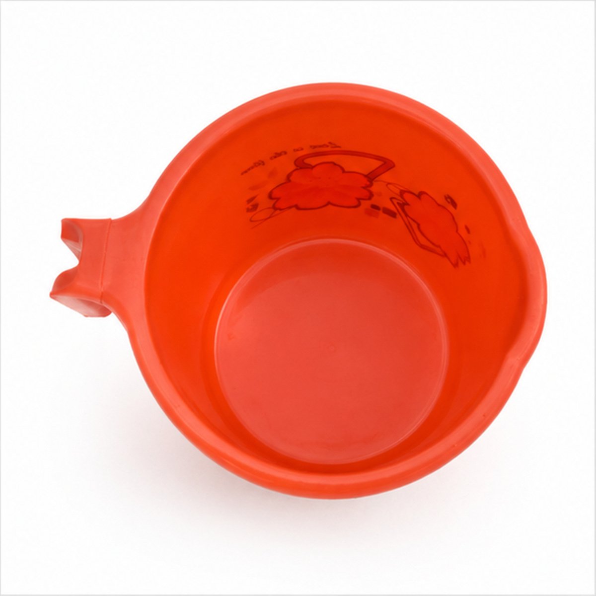 Orange Floral Plastic Bath Mug with Handle - Image 4
