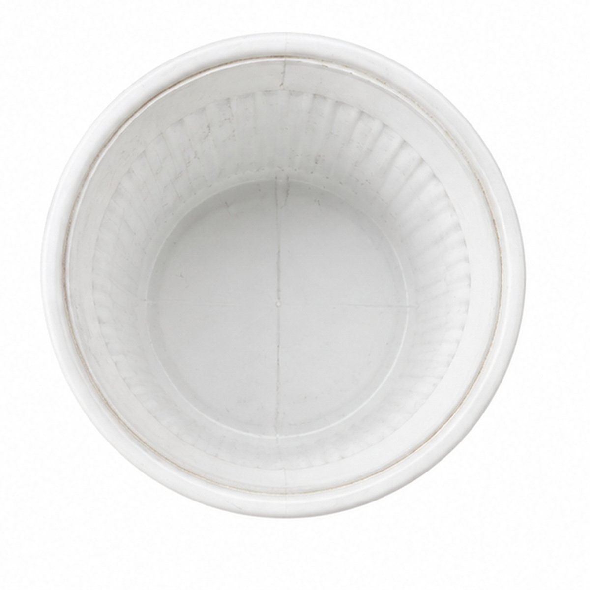 White Ribbed Plastic Flower Pot - Image 4