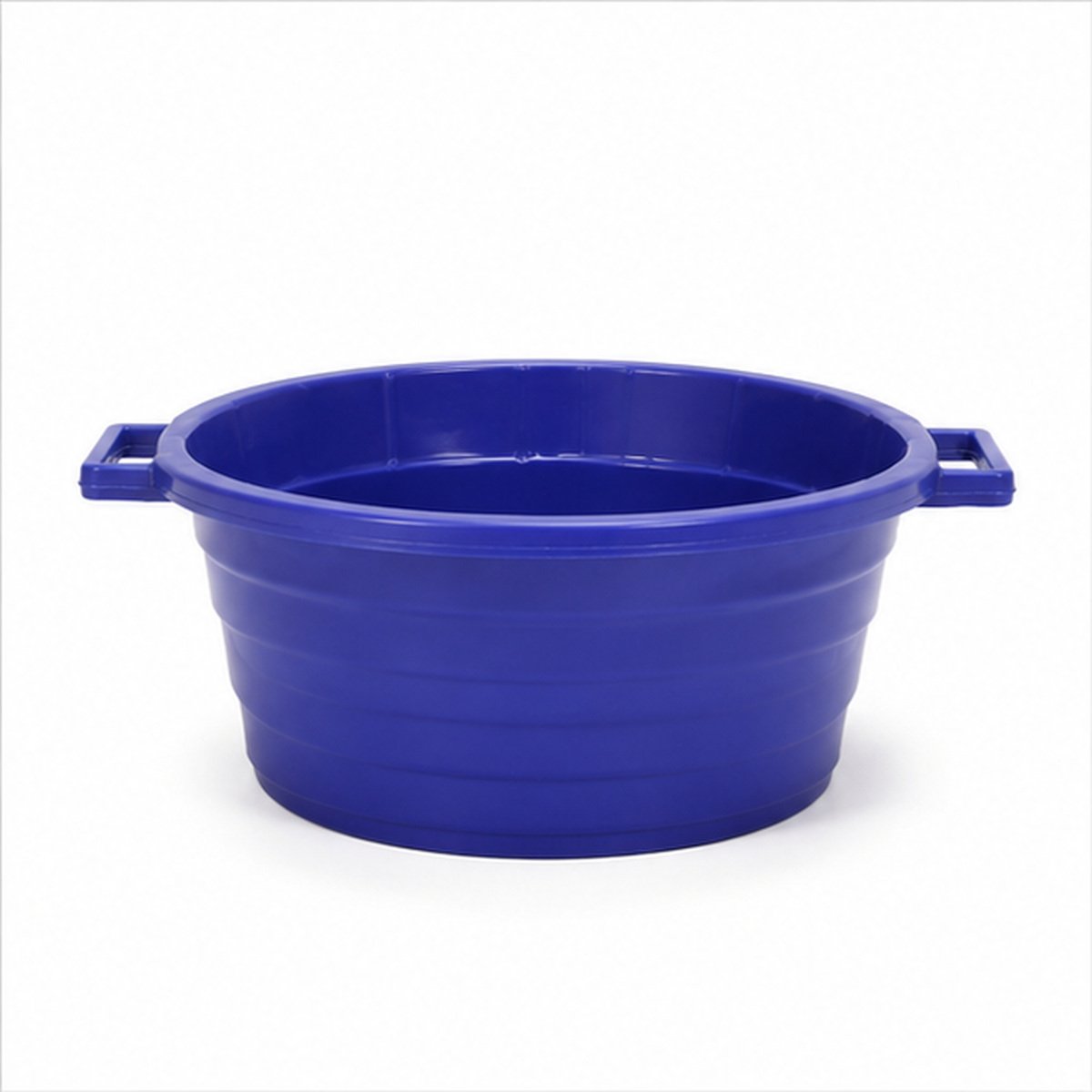 Blue Collapsible Plastic Wash Basin with Handle