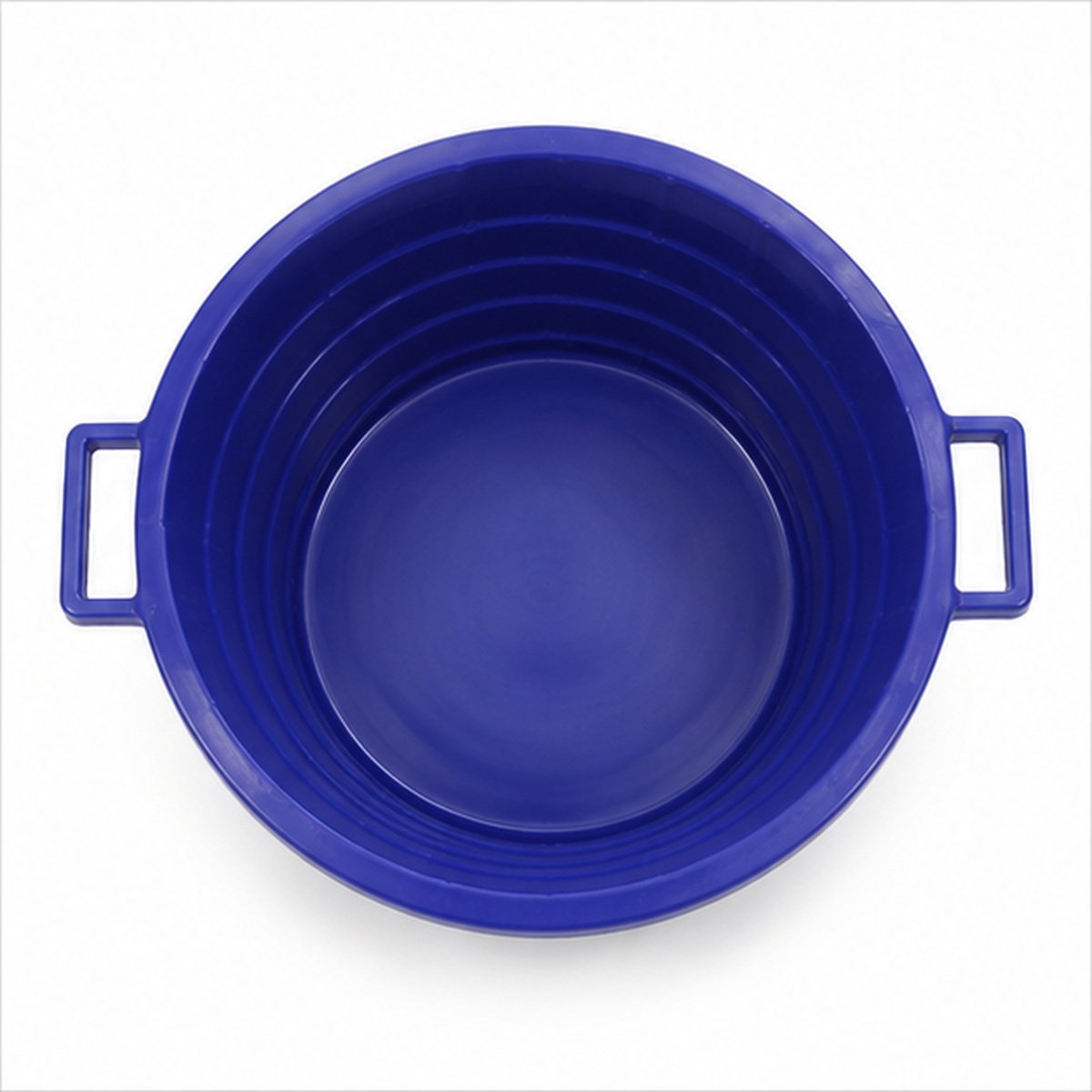 Blue Collapsible Plastic Wash Basin with Handle - Image 4