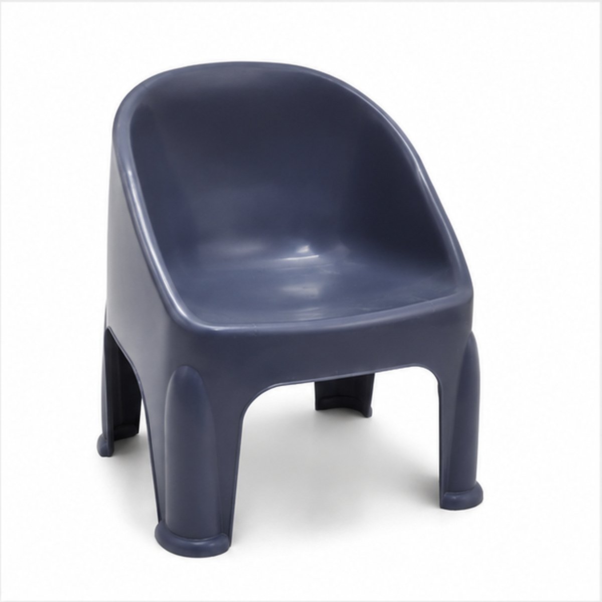 Dark Grey Plastic Kids Armchair - Image 2