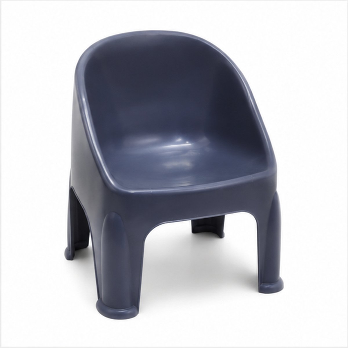 Dark Grey Plastic Kids Armchair - Image 3