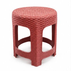 Brown Woven Design Plastic Step Stool