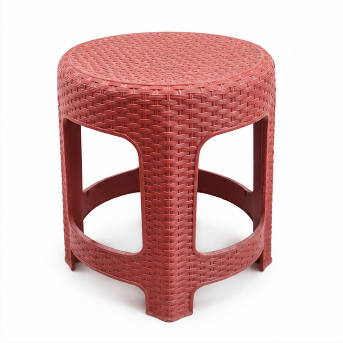 Brown Woven Design Plastic Step Stool - Image 2