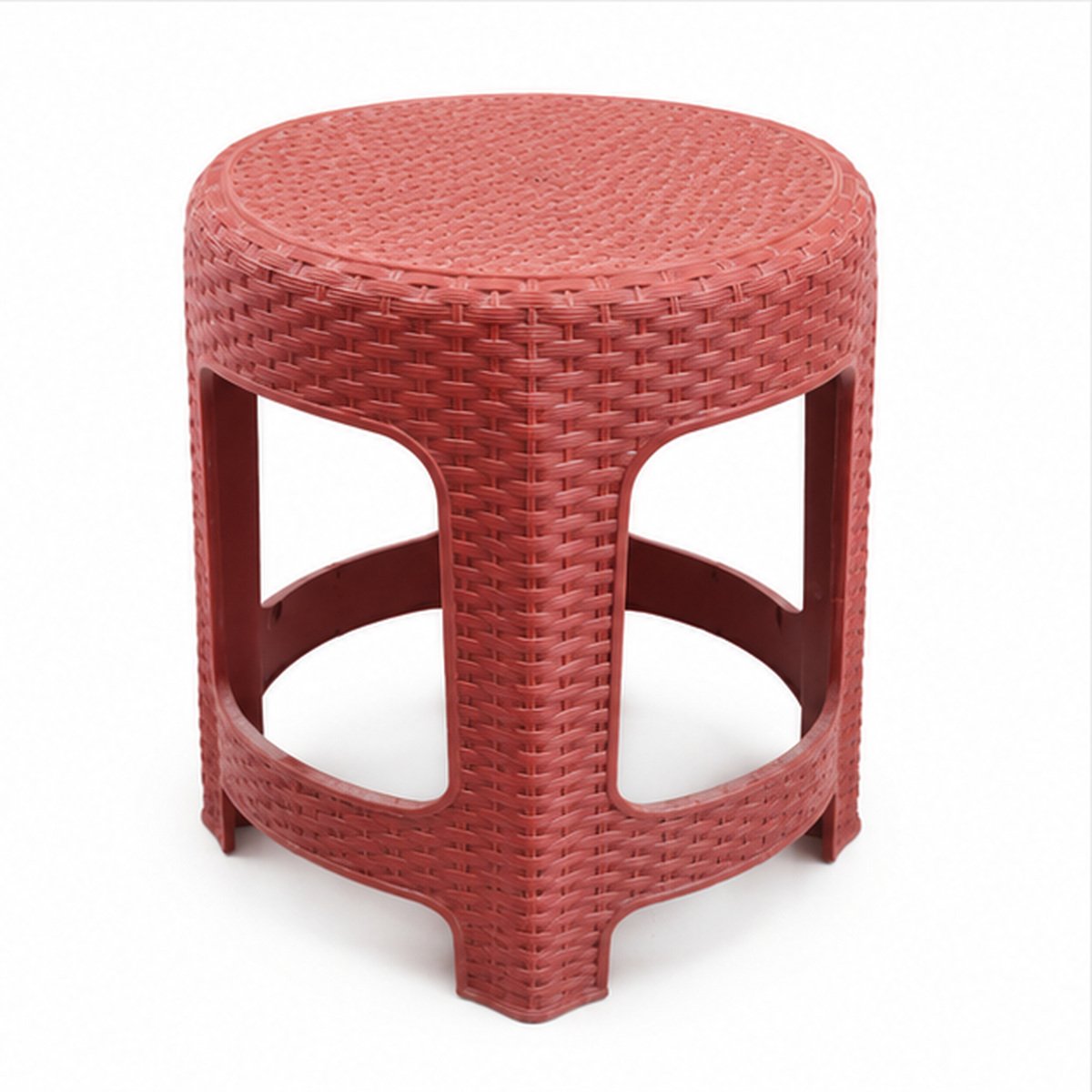 Brown Woven Design Plastic Step Stool - Image 3