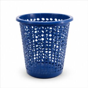 Blue Perforated Plastic Waste Basket