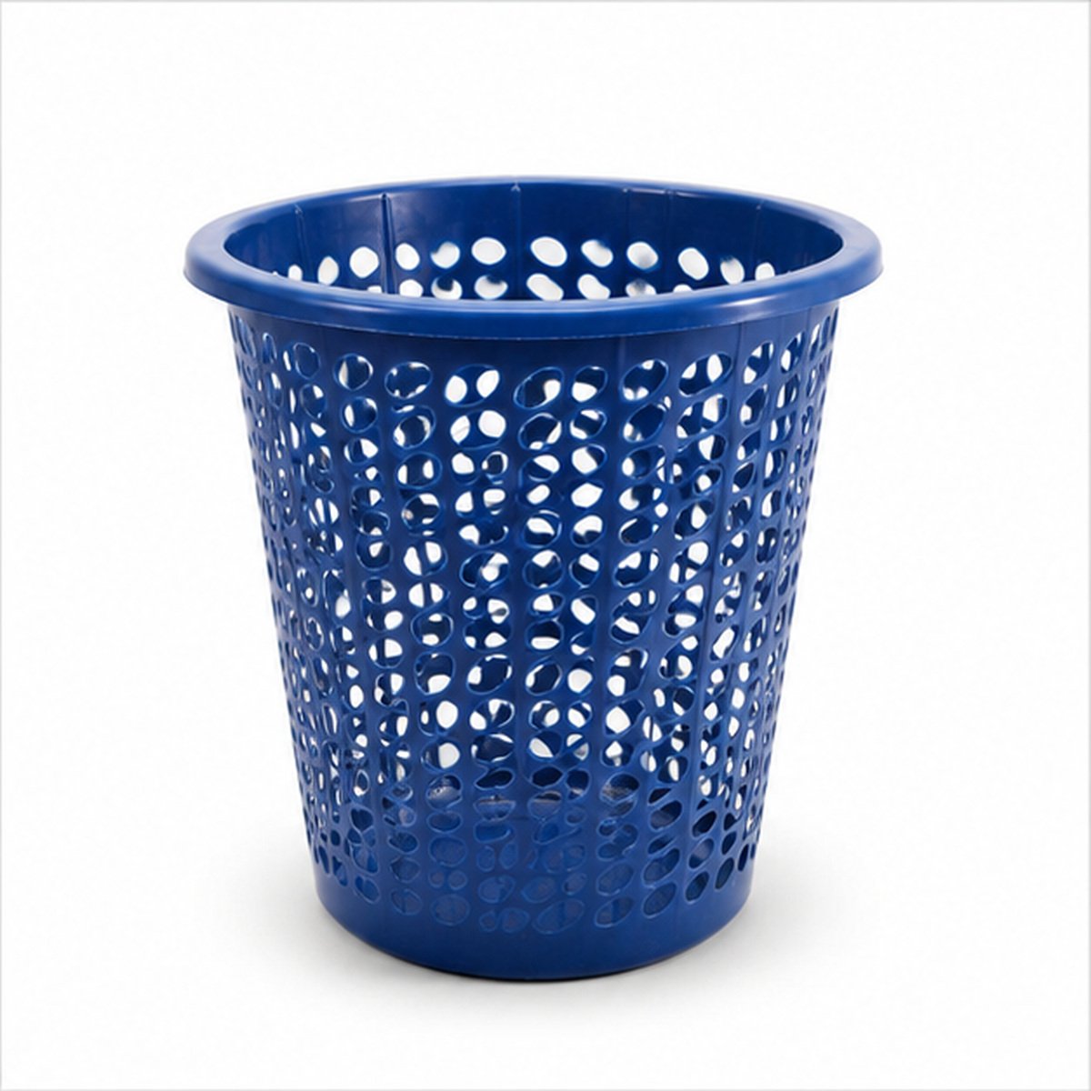 Blue Perforated Plastic Waste Basket - Image 2