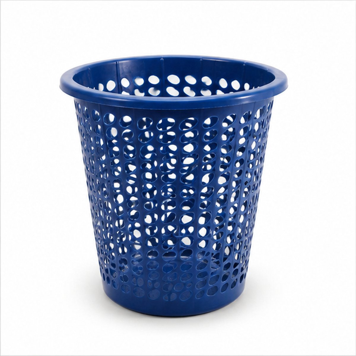 Blue Perforated Plastic Waste Basket - Image 3